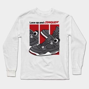 AJ 4 Retro Bred Sneaker Long Sleeve T-Shirt